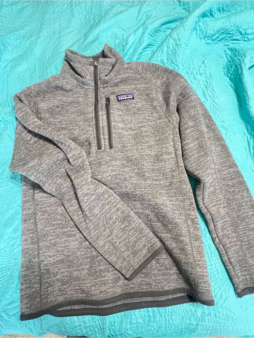 Patagonia Men's Heather Gray Quarter-Zip Pullover